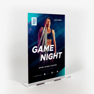 ESPOSITORE CON BASE IN PLEXIGLASS