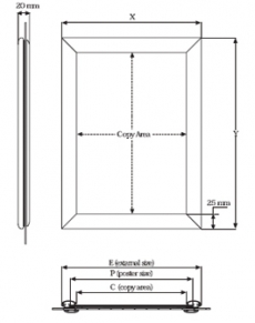 TUN4A4 Window snap frame A4 bifacciale cm 21 x  30