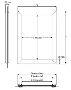 TUN4B2 Window snap frame B2 bifacciale cm 50 x 70