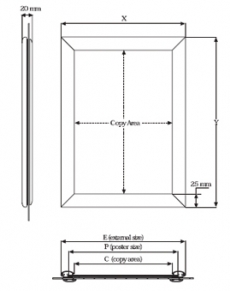 TUN4B1 Window snap frame B1 bifacciale cm 70 x 100