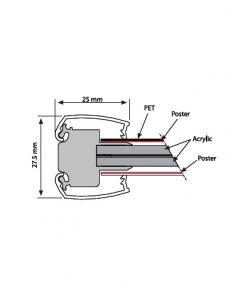 TU1072 Cornice retroilluminata LED BIFACCIALE A3